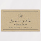 Étiquettes Ajouter votre logo Gray Bordure Kraft produit (Design 1)