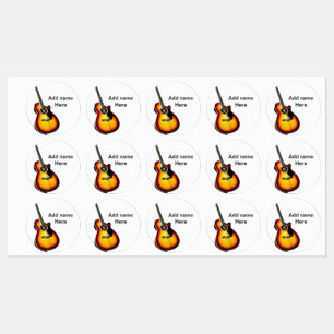 Étiquettes Ajouter votre nom texte brun acoustique guitare éd