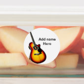 Étiquettes Ajouter votre nom texte brun acoustique guitare éd (Apposé)