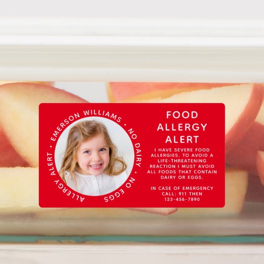 Étiquettes Alerte aux allergies alimentaires rouges (Apposé)