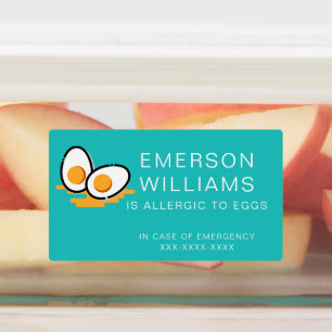 Étiquettes Alerte d'allergie aux oeufs étanche Nom de l'enfan