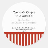 Étiquettes alimentaires de la bande de sucre de ca (Devant)