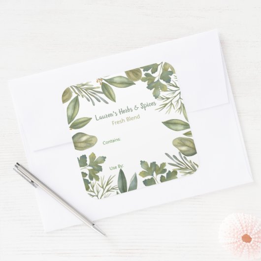 Étiquettes alimentaires personnalisables pour herb (Enveloppe)