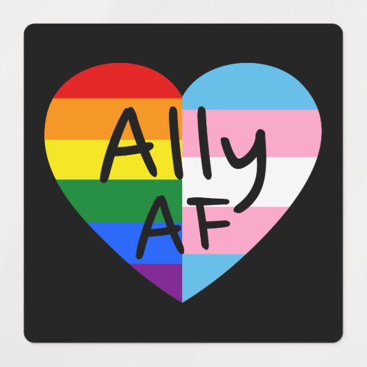 Étiquettes Ally AF III - Drapeau LGBTQ Gay Trans Queer Pride (Design 1)