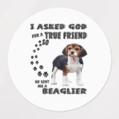 Étiquettes Amoureux de les chiens beagles/ Beagle amusant (Design 1)