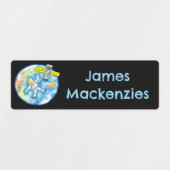 Étiquettes Amusant astronaute dans l'espace dessin animé pers (Design 1)