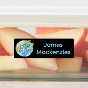 Étiquettes Amusant astronaute dans l'espace dessin animé pers