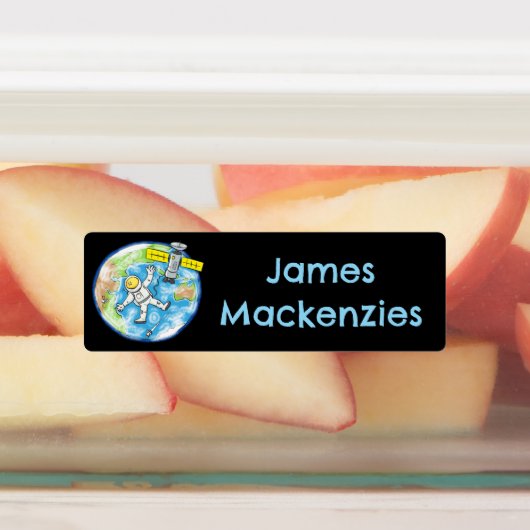 Étiquettes Amusant astronaute dans l'espace dessin animé pers (Apposé)