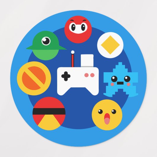 Étiquettes Amusant Retro Arcade (Design 1)