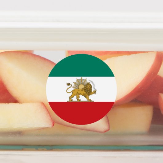 Étiquettes Ancienne Perse 1973 Arrondi du drapeau national ir (Apposé)