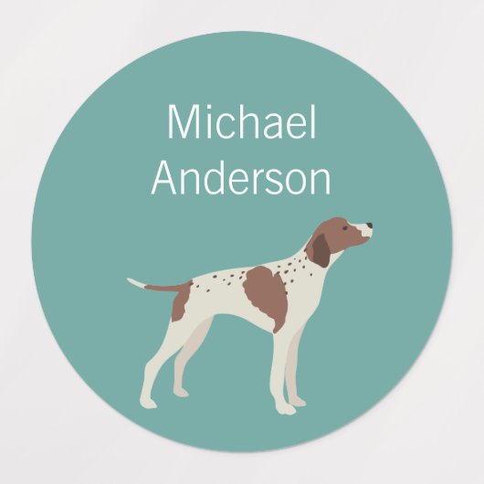 Étiquettes Anglais Pointer couleurs chien imperméable étiquet (Design 2)