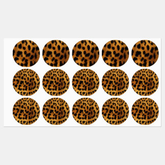 Étiquettes animal chic tendance motif brun empreinte de léopa