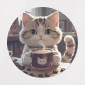 Étiquettes Animals drinking cute coffee (Design 1)
