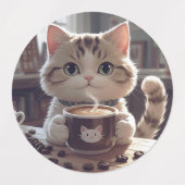 Étiquettes Animals drinking cute coffee (Design 1)