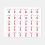 Étiquettes Anniversaire rose personnalisé (Feuille)