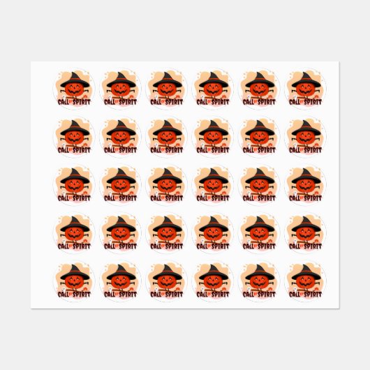 Étiquettes Appel de l'Esprit d'Halloween (Feuille)