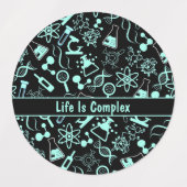 Étiquettes aqua bleu moderne biochimie vie complexe (Design 1)