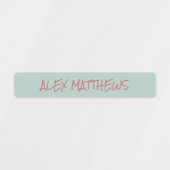 Étiquettes Aqua Blush Couleur Codé Nom Penné étanche (Design 1)