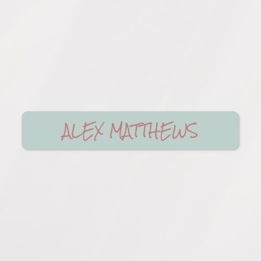 Étiquettes Aqua Blush Couleur Codé Nom Penné étanche (Design 1)