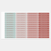 Étiquettes Aqua Blush Couleur Codé Nom Penné étanche (Feuille)