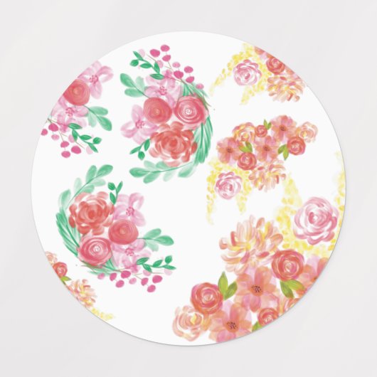 Étiquettes Aqua fleur (Design 2)