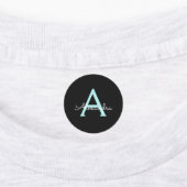 Étiquettes Aqua Teal Blue Script Girly Monogram (Apposé)