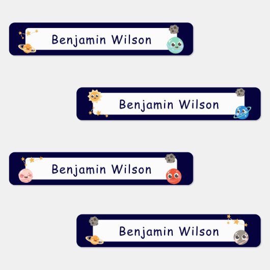 Étiquettes Aquarelle bleu foncé Espace personnalisé Nom des e (Groupe)