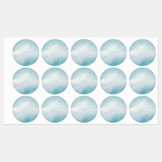 Étiquettes Aquarelle bleue (Feuille)