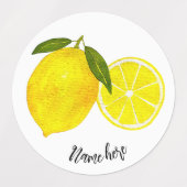 Étiquettes Aquarelle Citrons jaunes (Design 1)