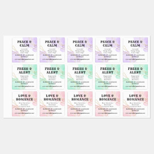 Étiquettes Aquarelle Faux Or Géométrique Huiles Essentielles