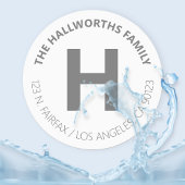 Étiquettes Aquarelle Gris et blanc moderne