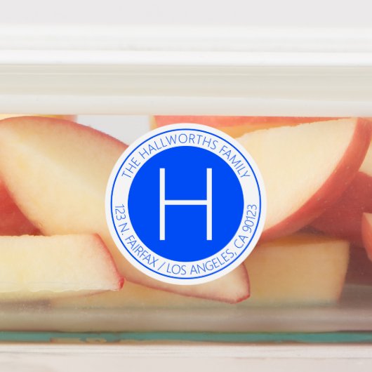 Étiquettes Aquarelle moderne bleu & blanc (Apposé)