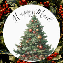 Aquarelle moderne mignonne Arbre de Noël Voeux Éti