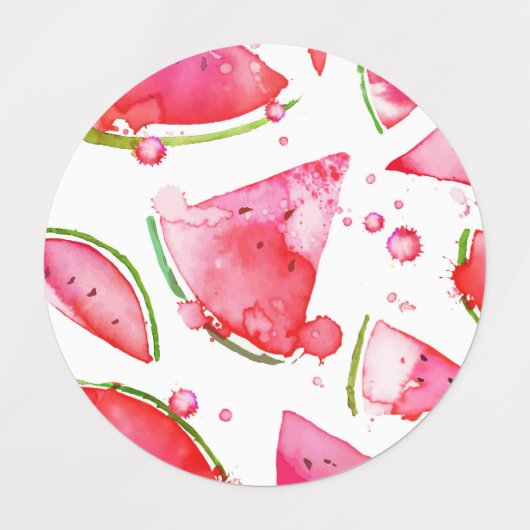 Étiquettes Aquarelle pastèque 1 (Design 1)