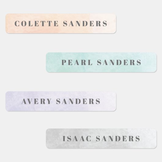 Étiquettes Aquarelle Rainbow Pastel Aquarelle Nom (Groupe)