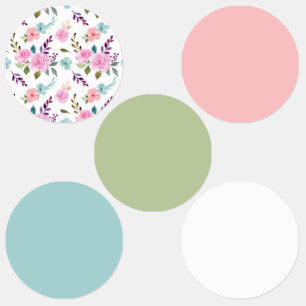 Étiquettes Aquarelle rose