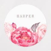 Étiquettes Aquarelle rose (Design 1)