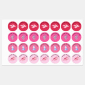 Étiquettes Aquarelle rose Dinosaures Enfants personnalisés (Feuille)