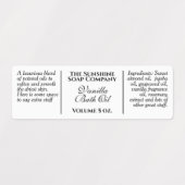 Étiquettes Aquarelle vintage style blanc bouteille noire étiq (Design 1)