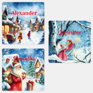 Étiquettes Aquarelle vintage - Tags cadeaux de Noël