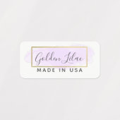 Étiquettes Aquarelle violette & Vêtements modernes Gold Chic (Design 1)