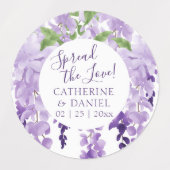 Étiquettes Aquarelle Wisteria Mariage Étaler Le Script d'amou (Design 1)