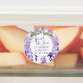 Étiquettes Aquarelle Wisteria Mariage Étaler Le Script d'amou (Apposé)