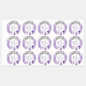 Étiquettes Aquarelle Wisteria Mariage Étaler Le Script d'amou (Feuille)