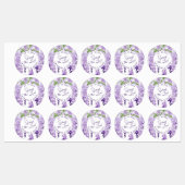 Étiquettes Aquarelle Wisteria Mariage Étaler Le Script d'amou (Feuille)