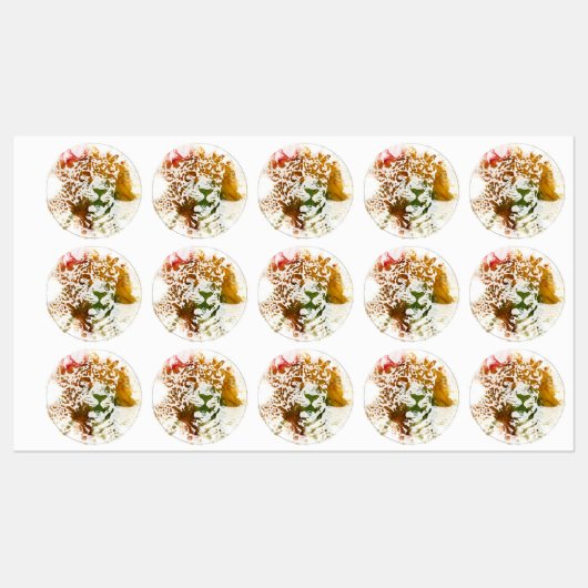 Étiquettes Aquarelles - Leopard (Feuille)