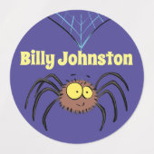 Étiquettes Araignée brune moelleuse sur bande dessinée (Design 1)