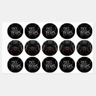 Étiquettes Araignée de nuit - Illustration d'horreur noire