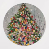 Étiquettes Arbre coloré de Noël. (Design 1)