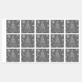 Étiquettes Arbre de Noël en argent et flocons de neige Étique (Feuille)